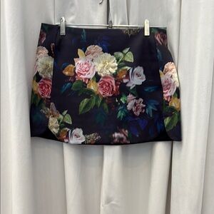TOPSHOP Floral Print SILK mini  Skirt